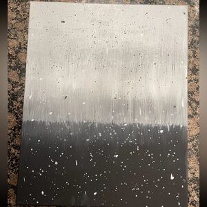 Abstract Black and Silver Canvas Art